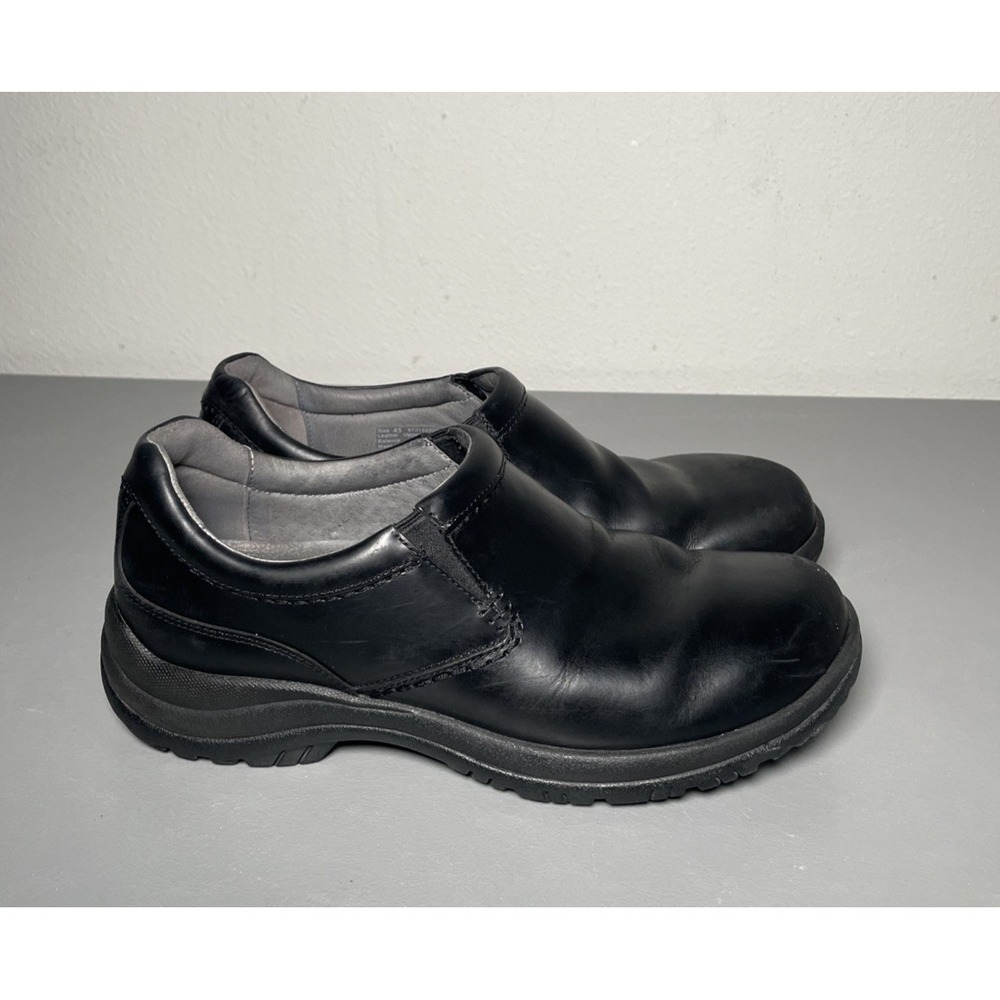 Dansko Wynn smooth Loafer clog shoe Black Leather Comfort Men's Size 11.5 /EU45